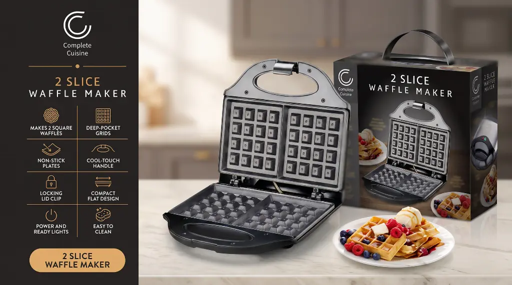 CC-WF2200-HDL - 2 Slice Waffle Maker - sheet.webp