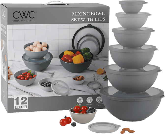 CWC 12 Piece Mixing Bowl Set with Lids 