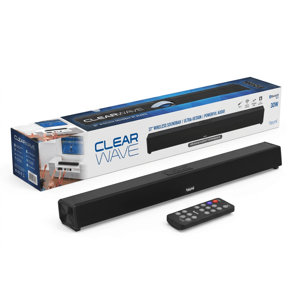 Tzumi ClearWave 37” Wireless Soundbar with Remote (Case pack 4)