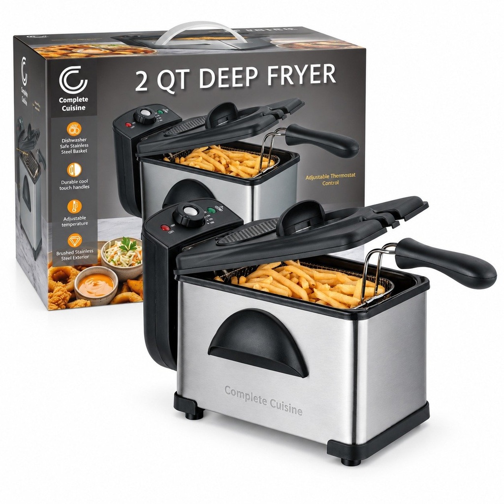 Complete Cuisine® 2 Qt Electric Stainless Steel Deep Fryer