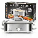 Complete Cuisine 3.5 QT Casserole Slow Cooker with Locking Lid 