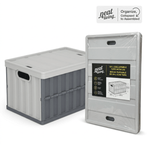 [NL-6275-GRY] Neat Living 64L Collapsible Storage Bin w/ Lid