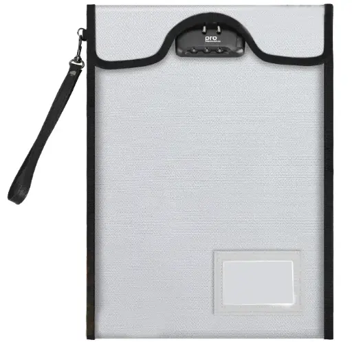 [K2JFPBLOCK-SIL] Professional 14”x11” Security Bag with Combination Lock - Silver