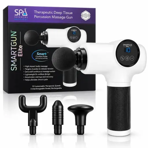 [850038082147] Spa Science SMARTGUN Elite Therapeutic Deep Tissue Percussion Massage Gun
