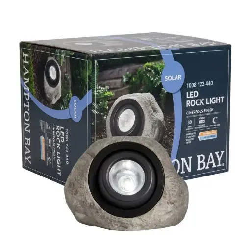 [1001486697] Hampton Bay Solar LED Color Changing Rock Spotlight 