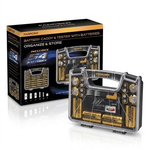 [FLBC55212K2J] Farpoint Battery Caddy & Tester With Batteries