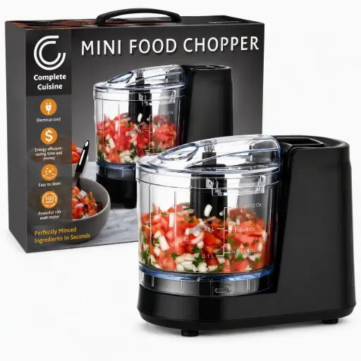 [CC-CH100-BK-HDL] Complete Cuisine 1.5 Cup Food Chopper 