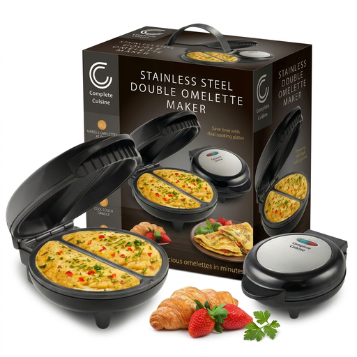 [CC-OM20SS-HDL] Complete Cuisine® Stainless Steel Double Omelette Maker